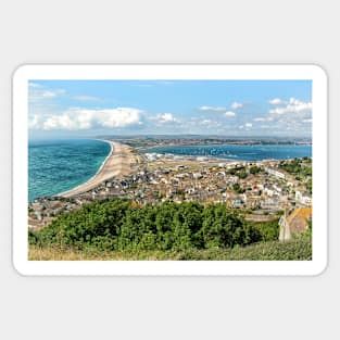 Chesil Beach, Dorset.  British coast landscape, seascape. Sticker